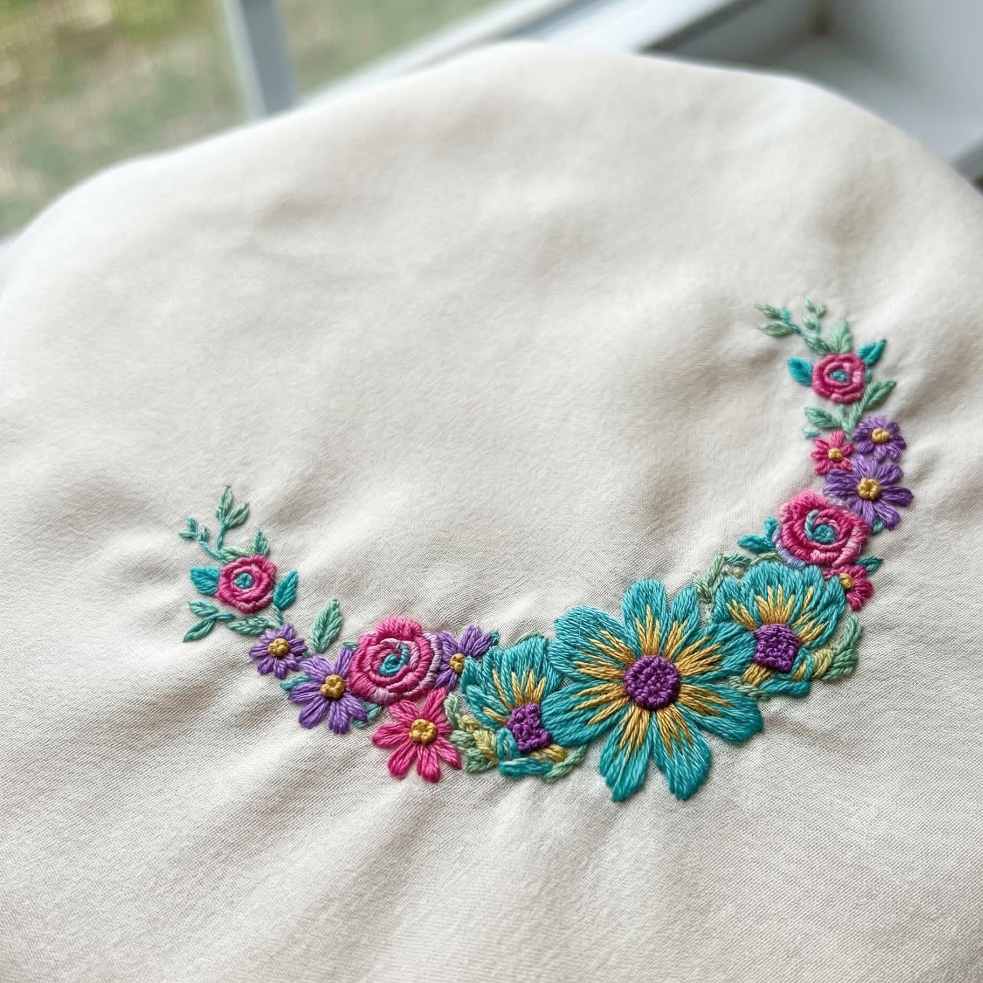 Floral Wreath Embroidery Pattern Printable Stick & Stitch Floral ...