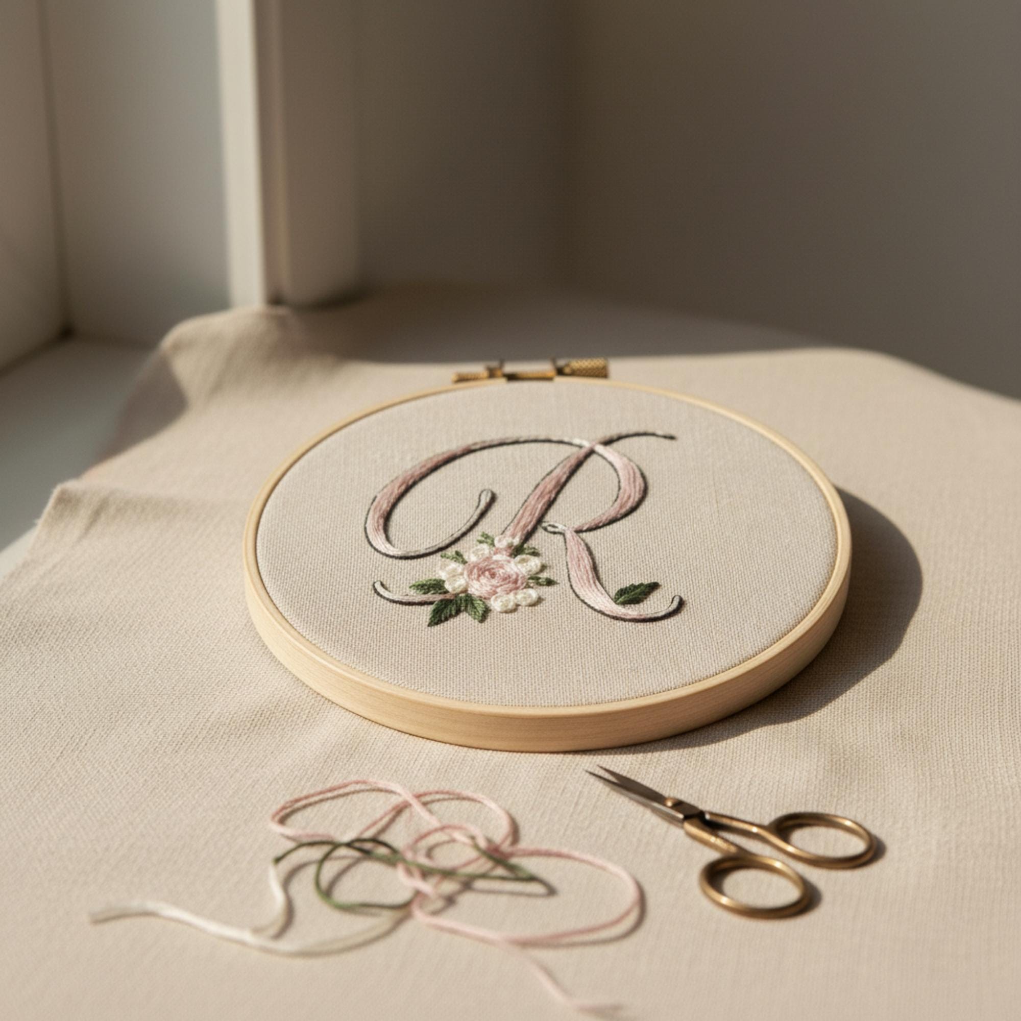 Stick and Stitch Floral Alphabet Letter Embroidery Pattern, PDF Floral ...
