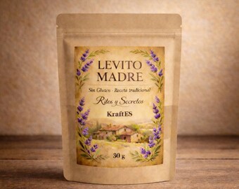 Levito madre española sin gluten harina garbanzo y arroz  30 g Masa Madre Deshidratada Starter Natura PDF  Vídeo  Fermentación Lenta vegana