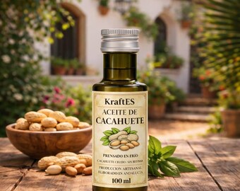 Pure Gold Pressent Peanut Oil 100ml  Natural Unrefined Groundnut Artisanal aromatic Oil for cooking Dressings pure Gold pressend extraction