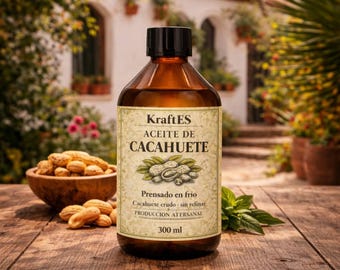 Pure cold pressed peanut oil 300ml unrefined made to orden small batch spain cold oils cooking premium cold pressed oil freshly pressed