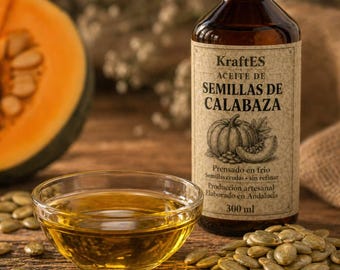 Olej z pestek dyni tłoczony na zimno, nierafinowany, 300 ml, olej rzemieślniczy do sałatek i gotowania na zimno, 100% naturalny