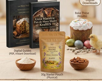 Ultimate  Sourdough Baking  kit 30g dried Levito Madre starter 2 &Professional PDFGuide Artisan Bread Masterclass Easter Kulich Recipe Masa