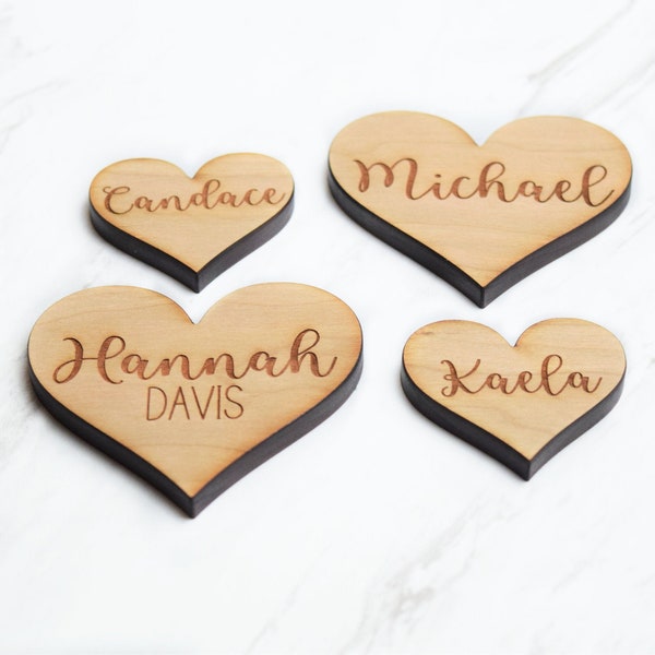 Wedding place cards | Heart place cards | Rustic Wedding decor | Wedding table decor | Rustic table decor | Wedding favors | Wood place card