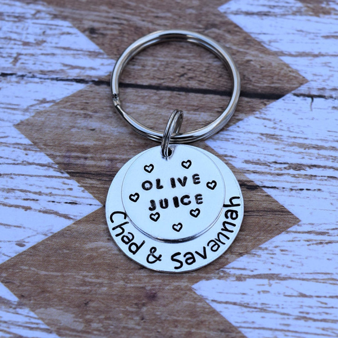 Personalized Olive Juice I Love You Keychains With Names. Etsy