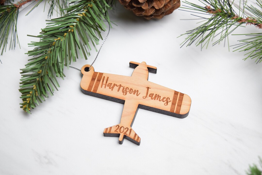Airplane Ornament Personalized Children's Ornament Etsy