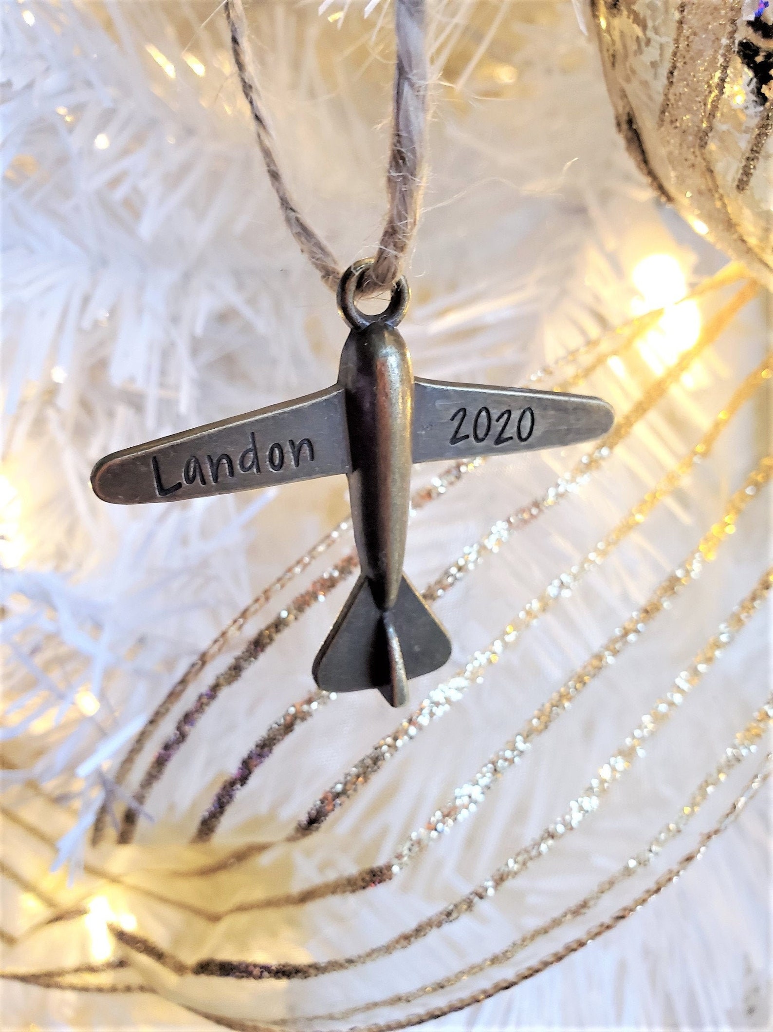 Airplane Ornament Custom Airplane Ornament for Boys Baby Etsy