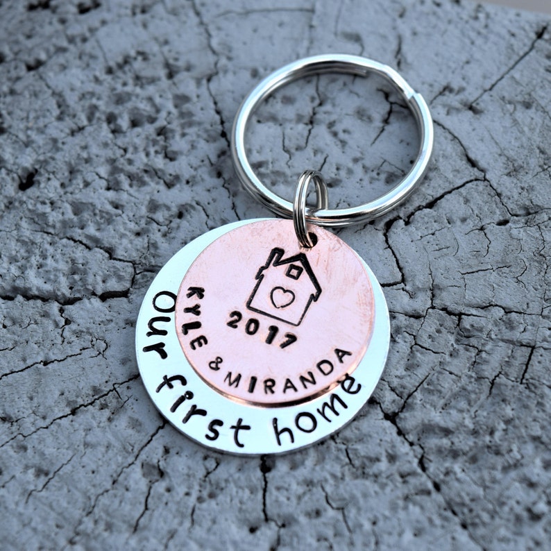 Our First Home Keychain Our First Home Personalized Keychain Etsy