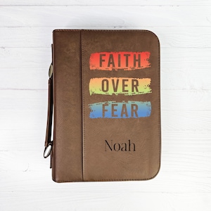 Bible Cover | Faith over Fear bible cover | Bible cover for men | Bible cover for boys | teen boy bible cover | Trendy bible cover