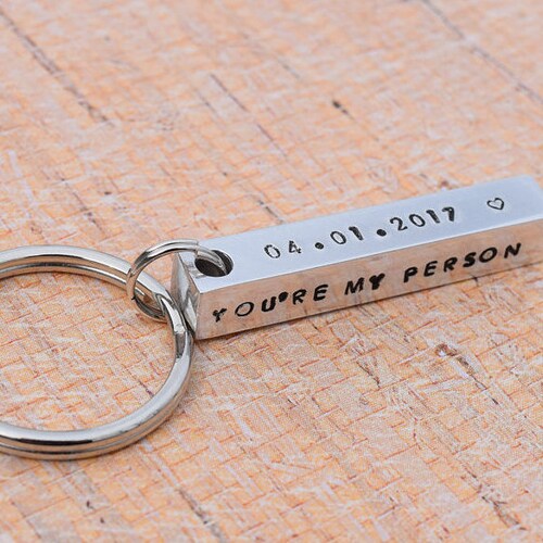 You're My Person Personalized Rectangle Block Keychain. Etsy