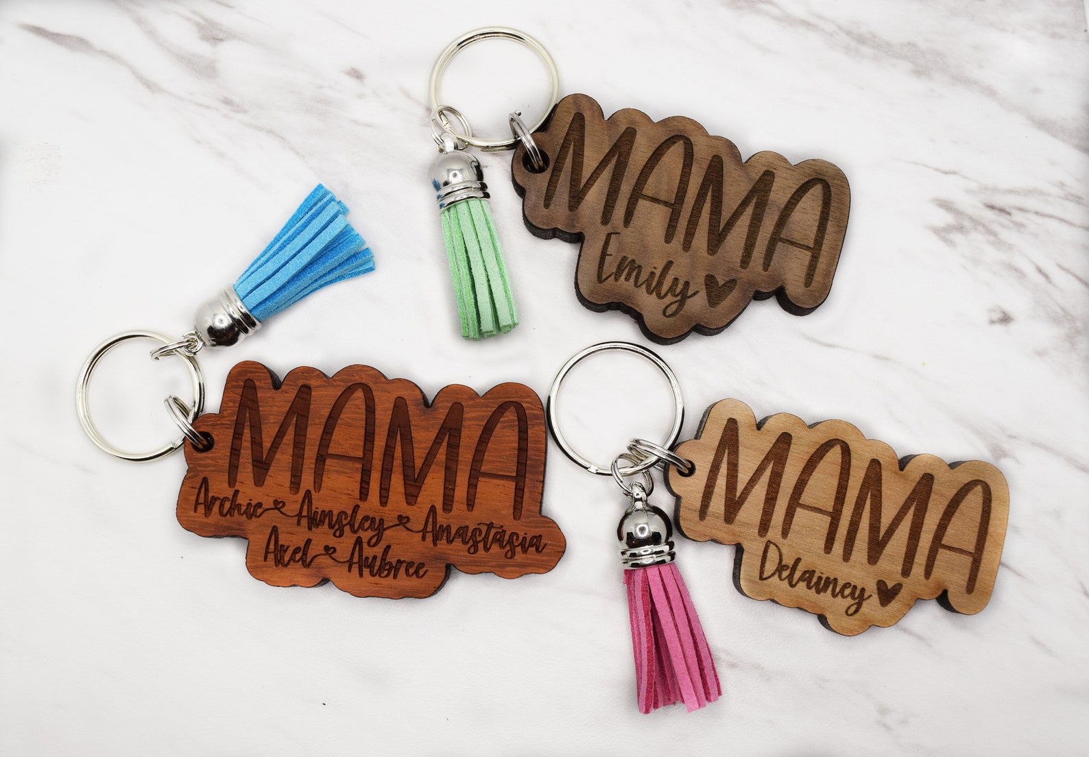 Mama Keychain Laser Engraved Mother's Day Gifts Wood Etsy