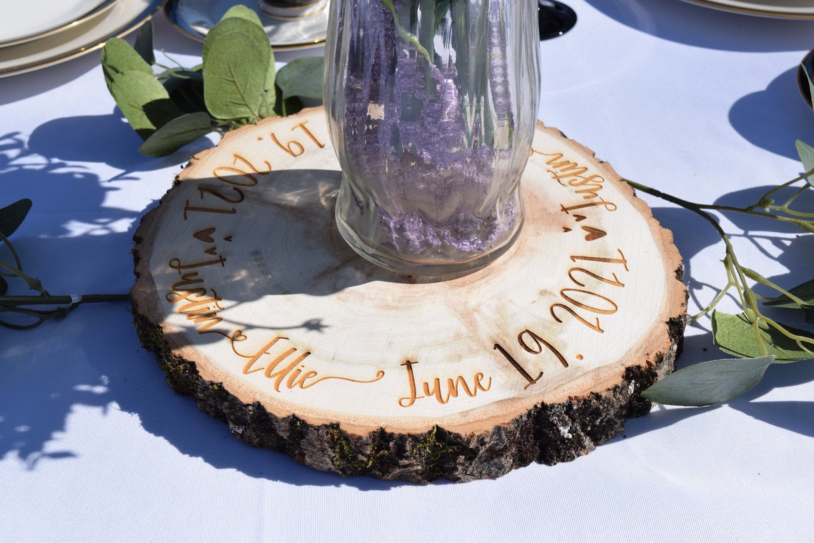 Wood slice centerpiece Wood slices Rustic wedding decor Etsy