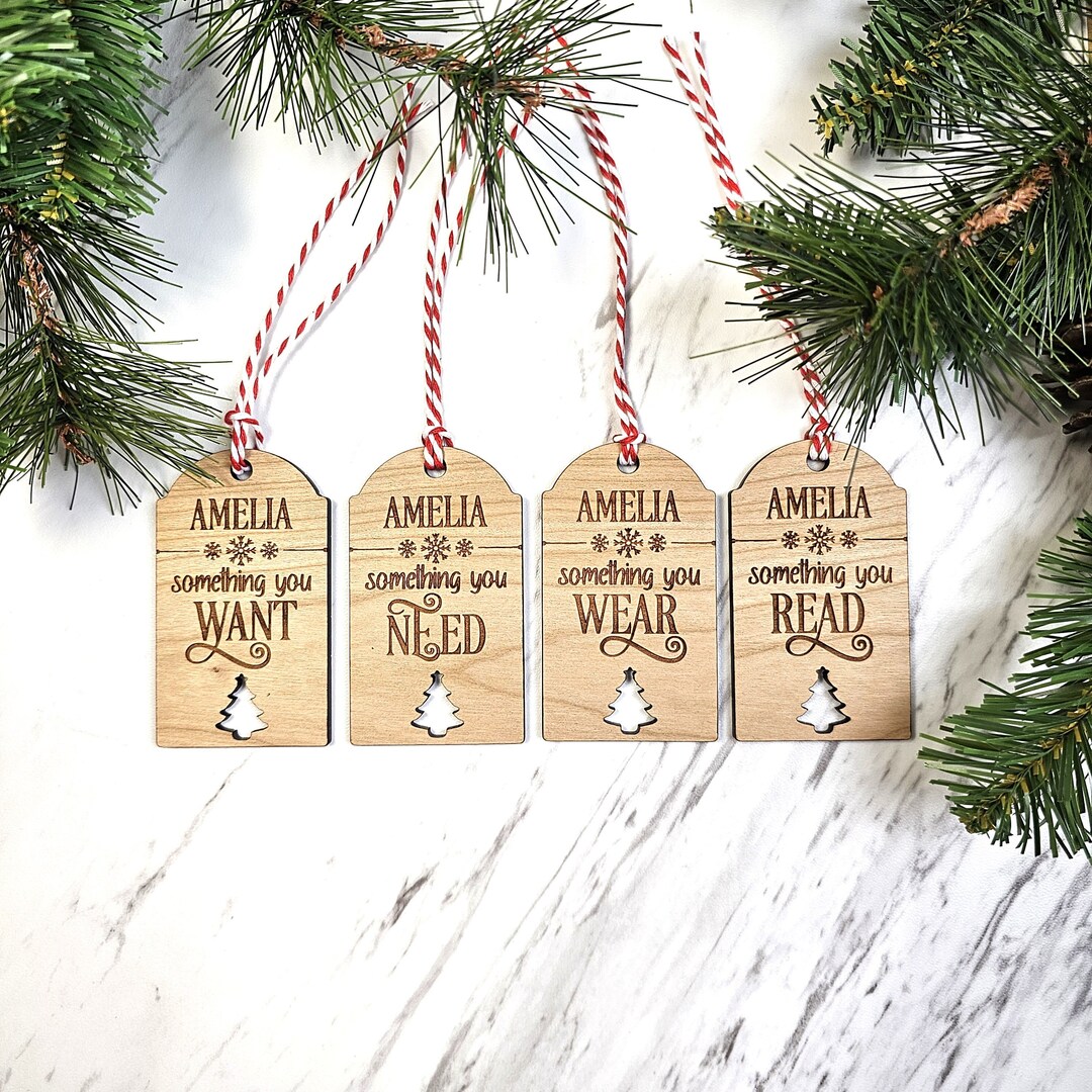 Custom Christmas Gift Tags Personalized Wood Gift Tags Something You Read Something You Need