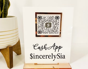 Acrylic QR Code Business Sign: Scan to Pay, Social Media