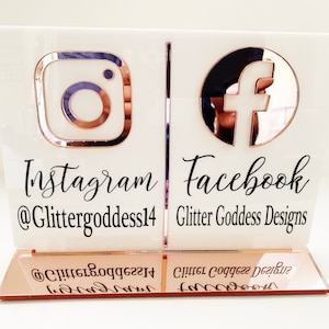 Social Media Sign,Office Sign,Facebook Sign,Salon Sign,Beauty Sign,Hairdressers Beautician Sign,Double