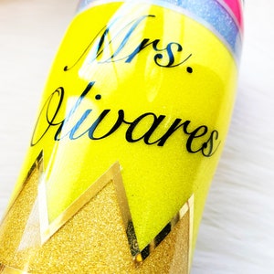 Personalized Teacher Tumbler Gift for Teacher Appreciation, Custom Name Teacher Tumbler Cup Teacher Gift, Pencil Skinny Tumbler With Straw