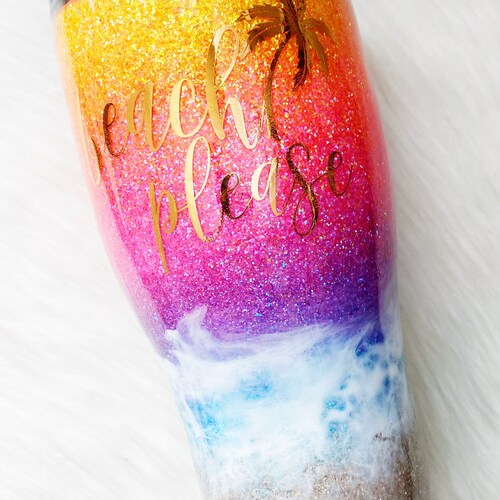 Glitter Beach Tumbler Etsy