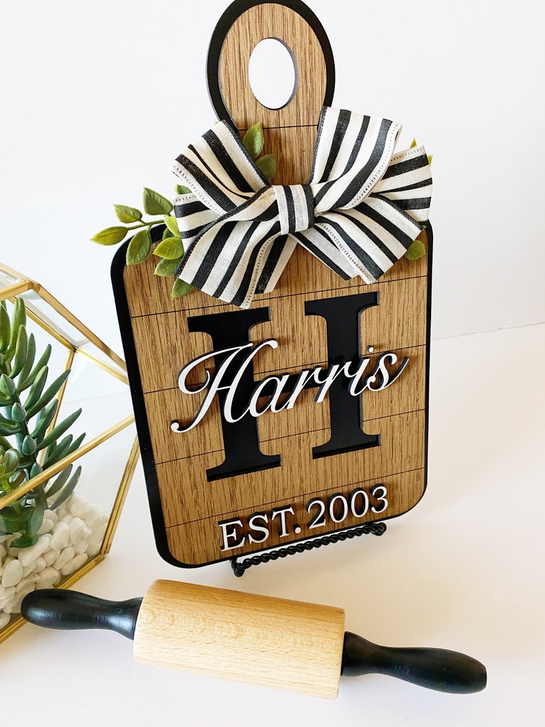 Decorative Cutting Board Monogram / Kitchen Decor / Farmhouse Decor / Last Name EST