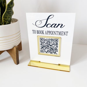 QR Code Business Social Media Sign | Salon Sign | Beauty Sign | Hairdressers Beautician Sign|Business Payment Sign/Book Appointment