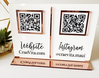 Placa de acrílico personalizada para código QR de mídia social