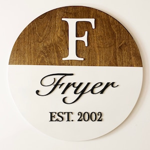Segno di cognome rustico/Decorazioni da parete/Regalo per il riscaldamento della casa/Segno di nome di famiglia/Segno di stile rustico moderno/Regalo personalizzato per lei