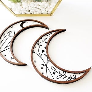 Crescent Moon Wood Jewelry Dish | Moon Shaped Tray | Ring Dish | Moon Lover Gift Catchall |