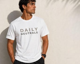 Daily Neutrals T-Shirt, Minimalist Cotton Tee, Unisex Streetwear, Capsule Wardrobe Essential