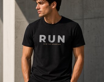 RUN Minimal T-Shirt, Motivational Running Shirt, Simple Typography Tee, Gym Workout Shirt, Aesthetic Streetwear, Unisex Minimal Tee