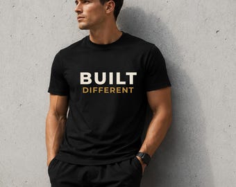 BUILT DIFFERENT Shirt, Minimalist Gym Tee, Motivational Streetwear T Shirt, Premium Workout Shirt, Aesthetic Unisex Graphic Tee