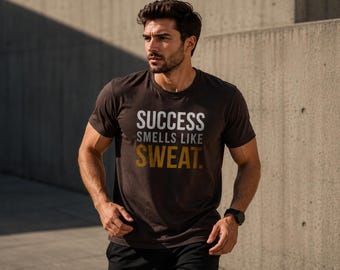 Success Smells Like Sweat Shirt, Motivational Gym Tee, Premium Running T-Shirt, Fitness Streetwear, Workout Graphic Shirt, Unisex Athletic