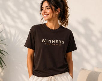 WINNERS Shirt, Minimalist Running Tee, Premium Motivational T Shirt, Outdoor Streetwear Shirt, Gym Hiking Tee, Quiet Luxury Unisex Gift