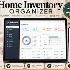 Organizador de Inventário Doméstico | Gestão Digital da Casa | Organização, Controle de Garantias e Manutenções | Aplicativo Web HTML