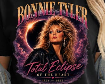 Bonnie Tyler Total Eclipse Retro Rock T-Shirt, Vintage 80s Concert Tee
