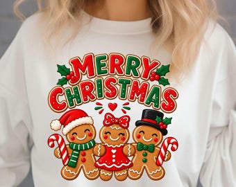 Comfort Colors Gingerbread Christmas Shirt, Retro Christmas Sweatshirt, Vintage Holiday Crewneck, Merry Christmas Graphic, Christmas Gift