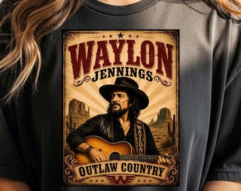 Gildan Waylon Jennings Shirt, Tee, Sweatshirt & Hoodie, Outlaw Country, Western Gift