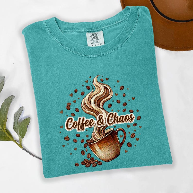 Coffee & Chaos Shirt, Mom of Chaos Shirt, Coffee Mom Shirt, Funny Mom Sweatshirt, Coffee Lover Tee, Graphic Coffee Shirt, Gift for Moms image 5