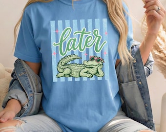 Alligator Shirt for Women Comfort Colors, Cya Later Alligator Gift Shirt, Southern Humor Shirt, Y2K Preppy Fall Shirt