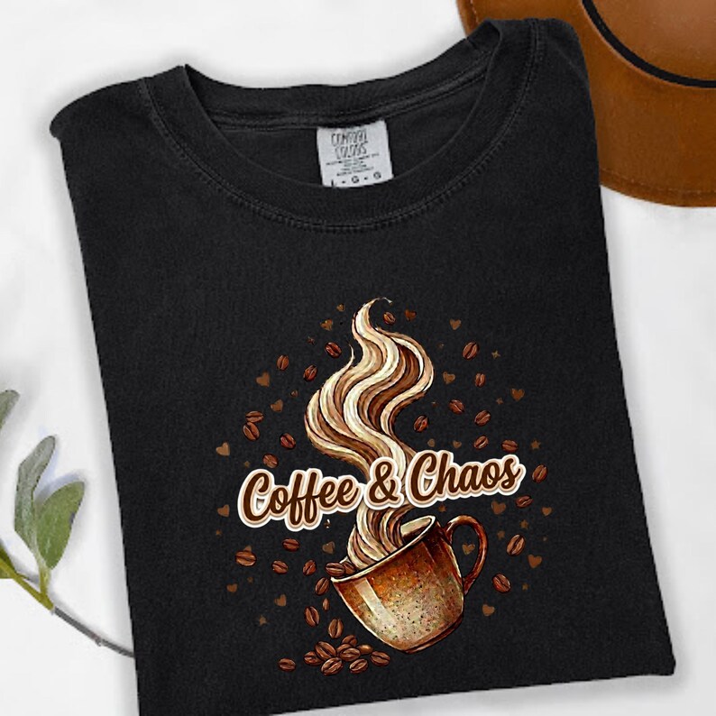 Coffee & Chaos Shirt, Mom of Chaos Shirt, Coffee Mom Shirt, Funny Mom Sweatshirt, Coffee Lover Tee, Graphic Coffee Shirt, Gift for Moms image 3