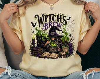 Witch's Brew Halloween Shirt, Goth Witch T-Shirt, Spooky Season Top