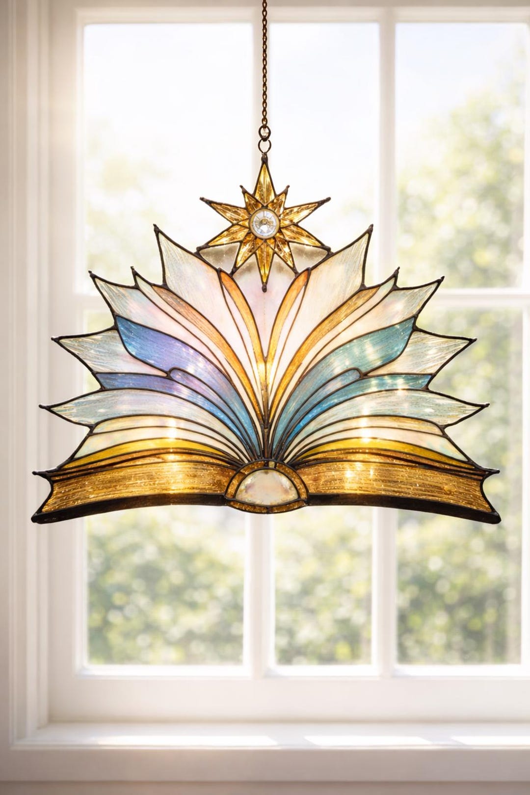 Beginner Friendly Open Book Stained Glass Pattern PDF | Book Lover ...
