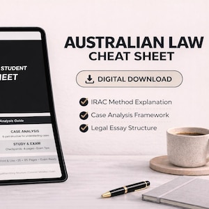 Australian Law Student Cheat Sheet | IRAC Method, Legal Writing Guide (PDF)