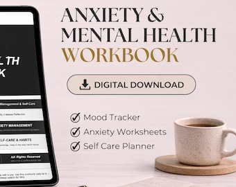 Anxiety Mental Health Workbook | Guided Self Care Journal (PDF)