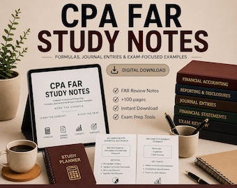 CPA FAR Study Notes | Financial Accounting & Reporting Exam Guide (Digital Download)