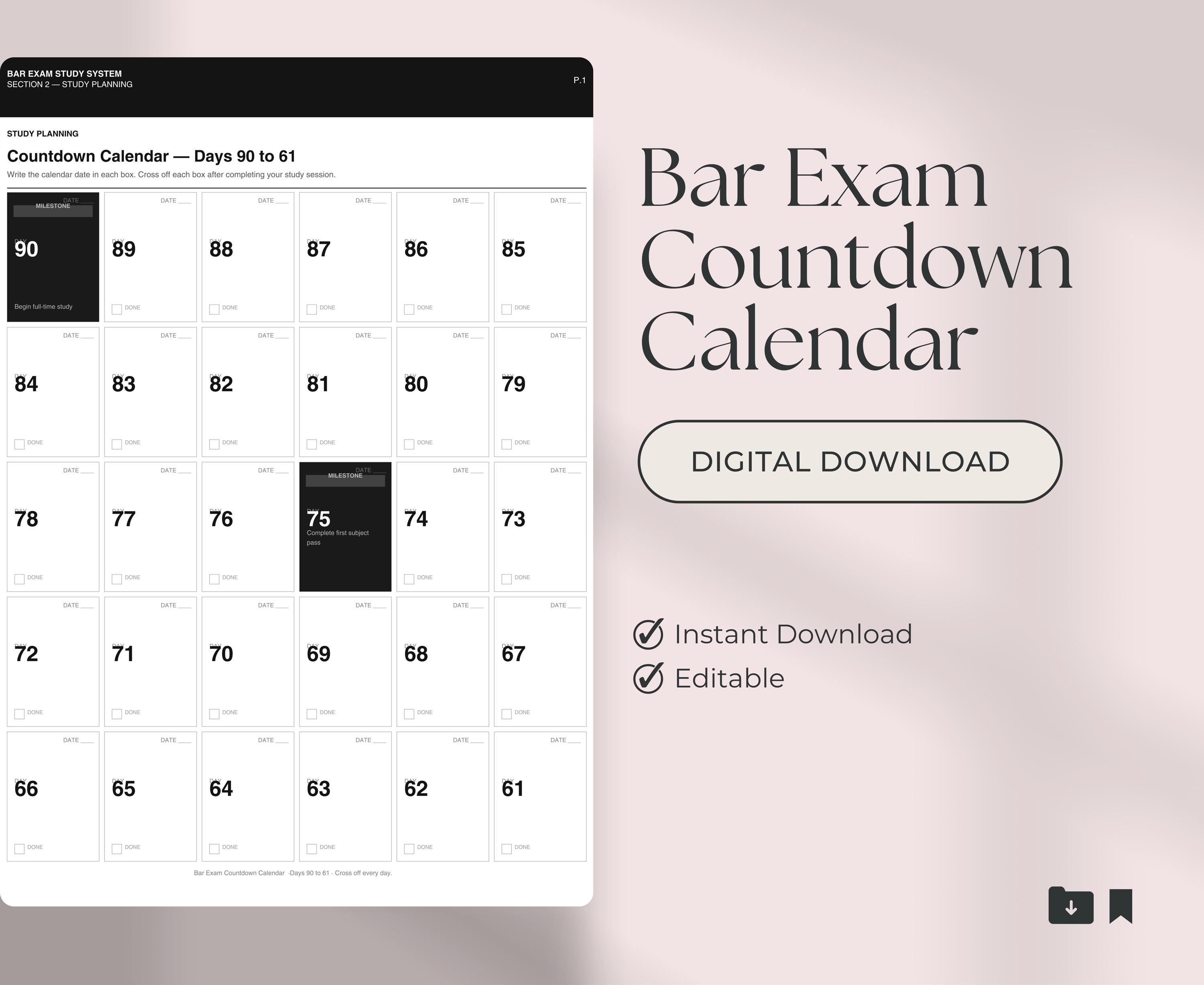 Bar Exam Study System Bundle, MBE MEE Tracker, IRAC Briefs (digital ...