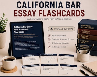 California Bar Essay Rule Flashcards | 30 Study Cards (PDF Download)