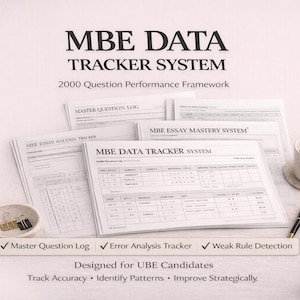 MBE Data Tracker System, 2000 frågor, förberedelselogg för advokatsamfundsexamen (PDF-nedladdning)