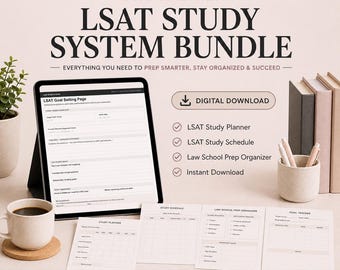 LSAT Study System Bundle, Law School Prep Planner (Digital Download)
