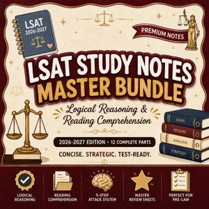 LSAT-studieanteckningspaket | Logiskt resonemang och läsförståelse (PDF)