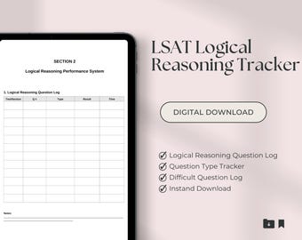LSAT Logical Reasoning Tracker | LR Question Log, Error Analysis (Digital Download)