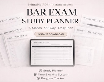 Bar Prüfungsplan | 6-Monate, 90-Tage, tägliches Prep-System (PDF Download)